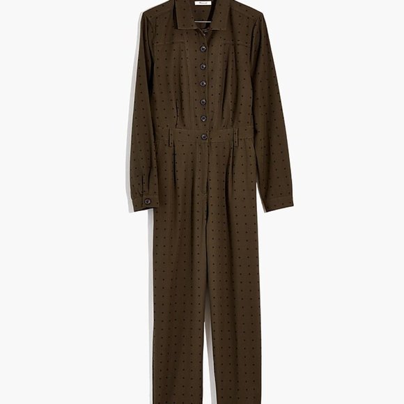 Seamed Coverall Jumpsuit in Grid Dot - Sz 6 - Picture 4 of 4